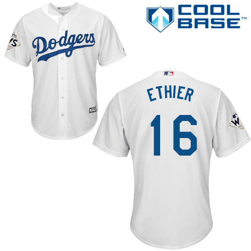 Dodgers #16 Andre Ethier White New Cool Base World Series Bound Stitched MLB Jersey